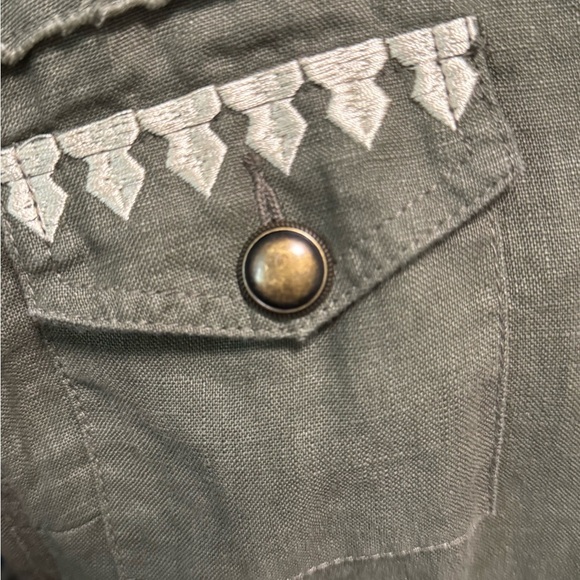 International Concepts Linen Green Embroidered Jacket M - Picture 4 of 10